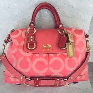 Coach Sabrina Signature Pink Satchel Purse